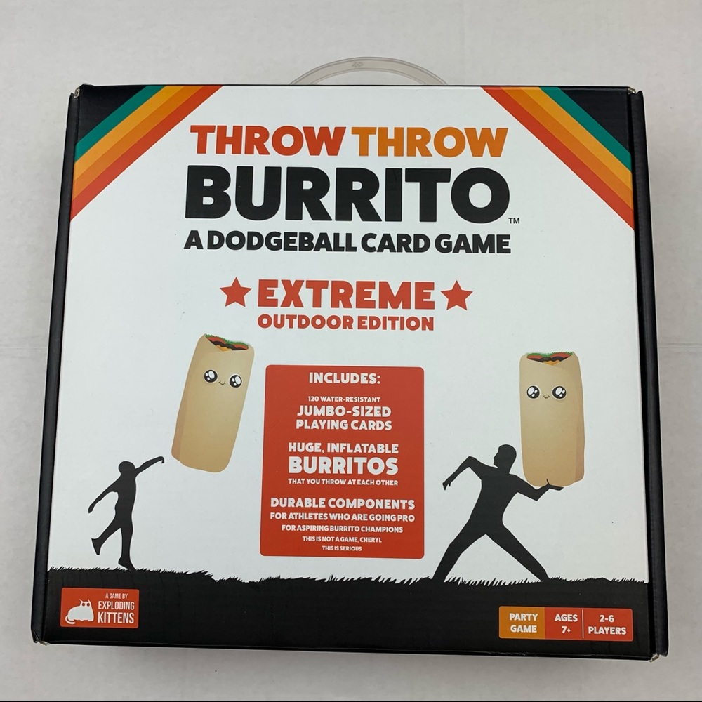Throw Throw Burrito Extreme Outdoor Dodgeball Party Card Game Exploding Kittens